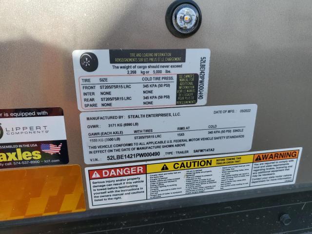 52LBE1421PW000490 - 2023 TRAIL KING ENCLOSED ნაცრისფერი ფოტო 10