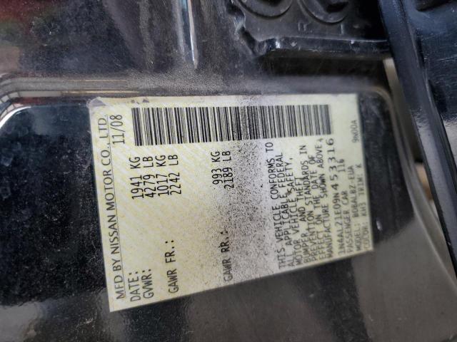 1N4AL21E09N453316 - 2009 NISSAN ALTIMA 2.5 BLACK photo 12