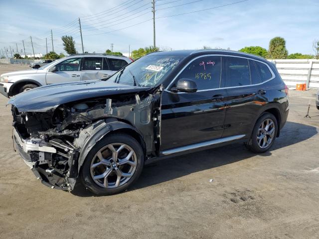 5UXTY5C02M9H93724 - 2021 BMW X3 XDRIVE30I BLACK photo 1