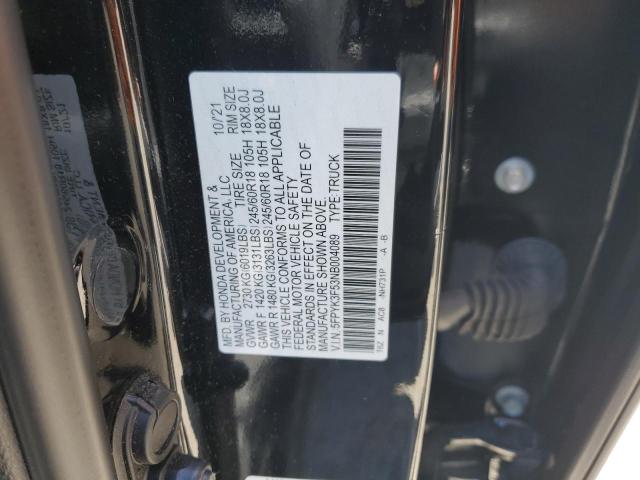 5FPYK3F53NB004089 - 2022 HONDA RIDGELINE RTL GRAY photo 12