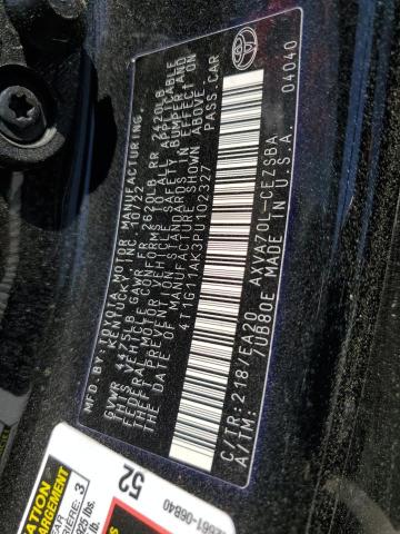 4T1G11AK3PU102327 - 2023 TOYOTA CAMRY SE NIGHT SHADE BLACK photo 12