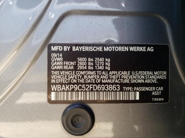 WBAKP9C52FD693863 - 2015 BMW 550 XI GRAY photo 12