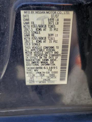 5N1BR18B98C613895 - 2008 NISSAN PATHFINDER LE 蓝色 照片 12