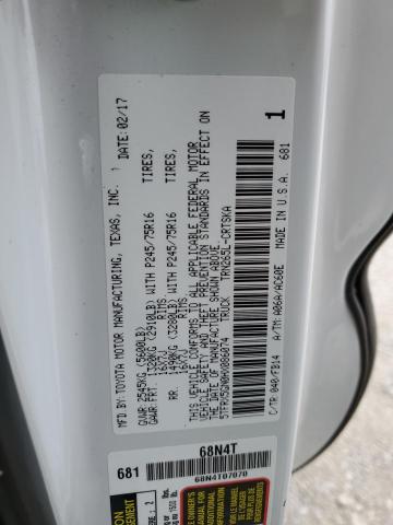 5TFRX5GN0HX086074 - 2017 TOYOTA TACOMA ACCESS CAB თეთრი ფოტო 13