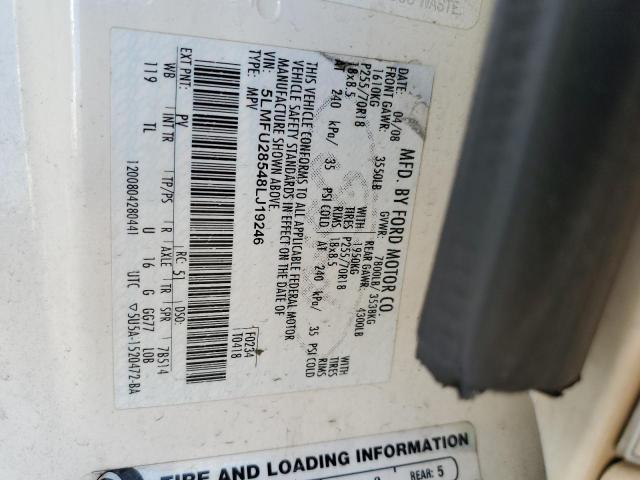 5LMFU28548LJ19246 - 2008 LINCOLN NAVIGATOR თეთრი ფოტო 13