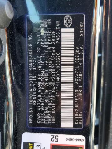 4T1T11AK3PU803626 - 2023 TOYOTA CAMRY SE NIGHT SHADE BLACK photo 12