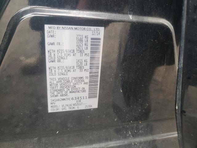 5N1AR2MM7FC634511 - 2015 NISSAN PATHFINDER S Qara foto 12