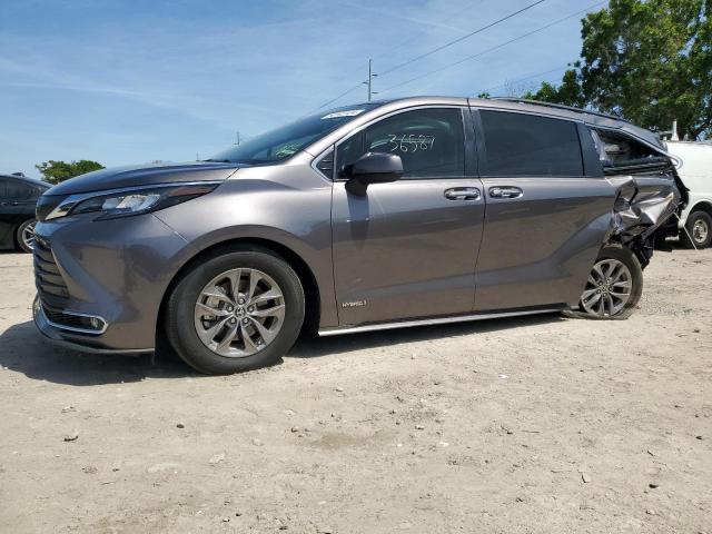 5TDJRKEC1MS044875 - 2021 TOYOTA SIENNA XLE GRAY photo 1