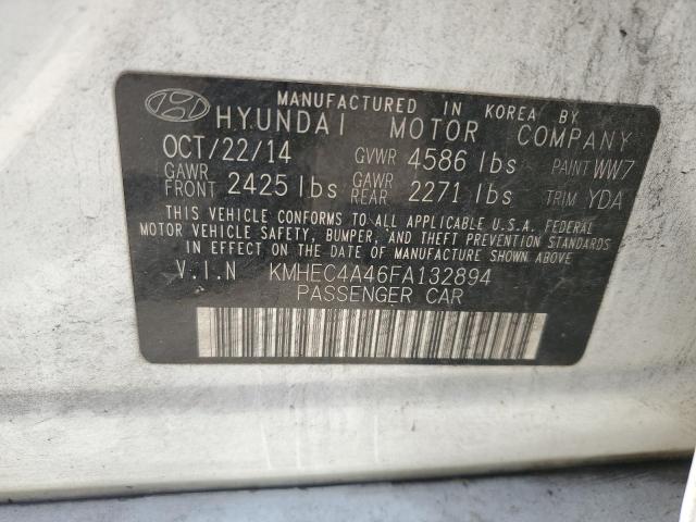 KMHEC4A46FA132894 - 2015 HYUNDAI SONATA HYBRID WHITE photo 13