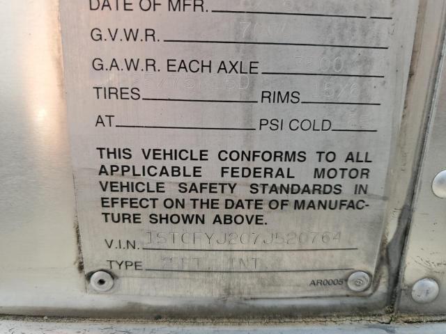 1STCFYJ207J520764 - 2007 AIRS CAMPER ვერცხლისფერი ფოტო 10