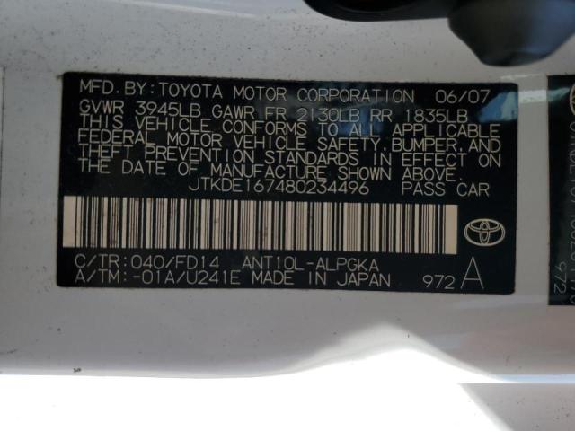 JTKDE167480234496 - 2008 TOYOTA SCION TC 白色 照片 13