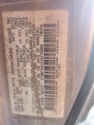 5TBBT441X1S179066 - 2001 TOYOTA TUNDRA ACCESS CAB Gris photo 12