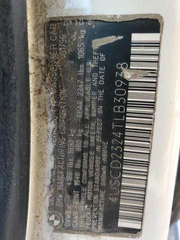 4USCD2324TLB30938 - 1996 BMW 328 I AUTOMATIC Weiß Foto 12