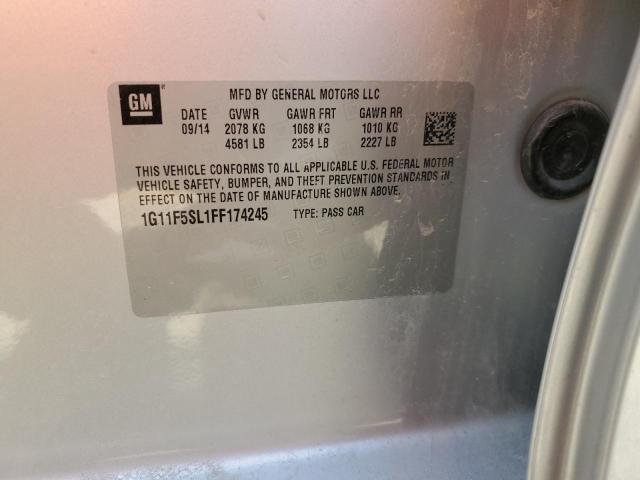 1G11F5SL1FF174245 - 2015 CHEVROLET MALIBU LTZ ვერცხლისფერი ფოტო 12