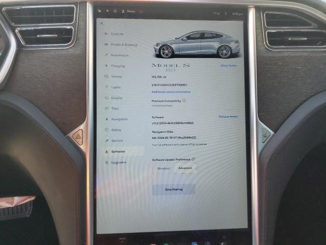 5YJSA1CG3DFP08951 - 2013 TESLA MODEL S SILVER photo 9