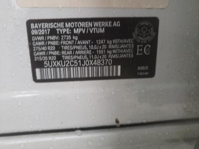 5UXKU2C51J0X48370 - 2018 BMW X6 XDRIVE35I WHITE photo 13
