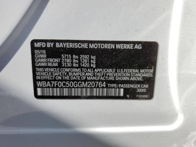 WBA7F0C50GGM20764 - 2016 BMW 750 I WHITE photo 12
