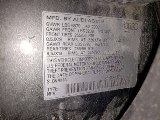 WA1LAAF73HD007396 - 2017 AUDI Q7 PREMIUM PLUS GRAY photo 12