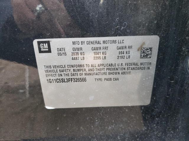 1G11C5SL3FF326566 - 2015 CHEVROLET MALIBU 1LT BLACK photo 13