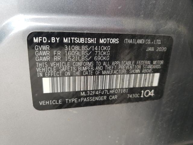 ML32F4FJ7LHF07181 - 2020 MITSUBISHI MIRAGE G4 SE GRAY photo 13