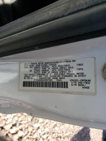 5TESN92N42Z087900 - 2002 TOYOTA TACOMA XTRACAB PRERUNNER 白色 照片 12