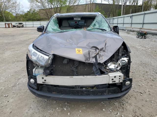 5TDJKRFH5FS124125 - 2015 TOYOTA HIGHLANDER XLE GRAY photo 5