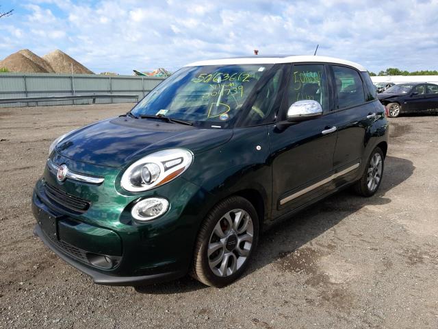 ZFBCFACH6EZ004739 - 2014 FIAT 500L LOUNGE GREEN photo 2