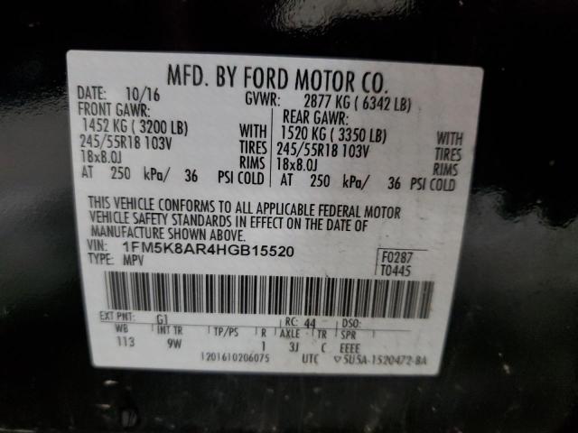 1FM5K8AR4HGB15520 - 2017 FORD EXPLORER POLICE INTERCEPTOR Negro foto 13