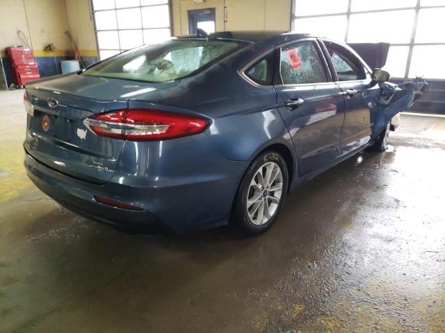 3FA6P0MU7KR123709 - 2019 FORD FUSION SEL BLUE photo 3