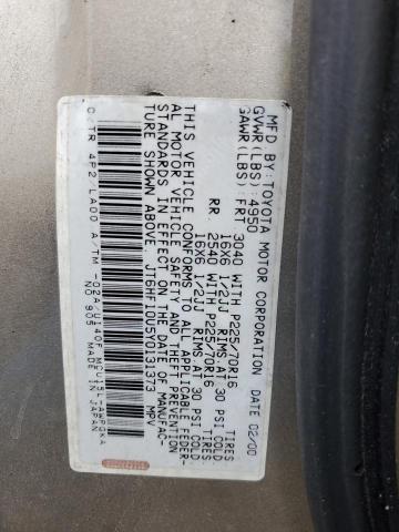 JT6HF10U5Y0131373 - 2000 LEXUS RX 300 TAN photo 12