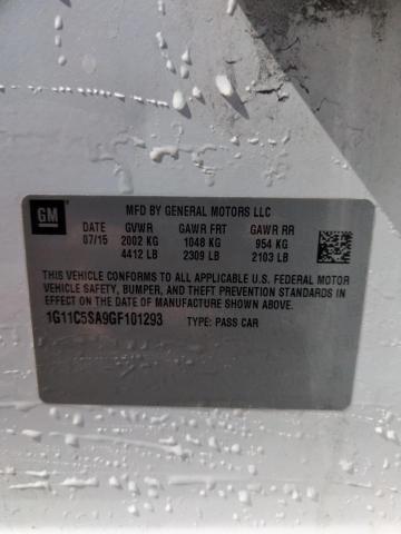 1G11C5SA9GF101293 - 2016 CHEVROLET MALIBU LIM LT 白色 照片 12