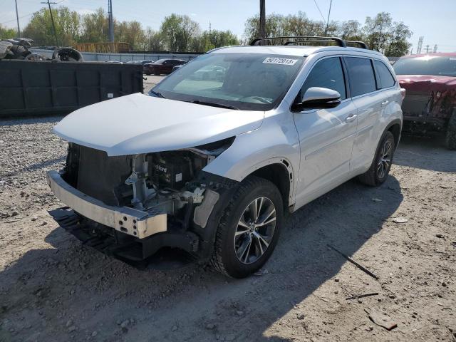 5TDKKRFH0GS174825 - 2016 TOYOTA HIGHLANDER XLE WHITE photo 1