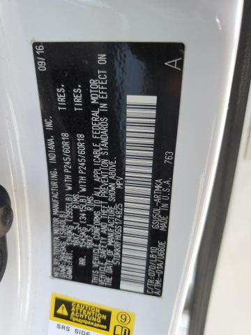 5TDKKRFH0GS174825 - 2016 TOYOTA HIGHLANDER XLE WHITE photo 14