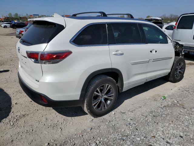 5TDKKRFH0GS174825 - 2016 TOYOTA HIGHLANDER XLE WHITE photo 3
