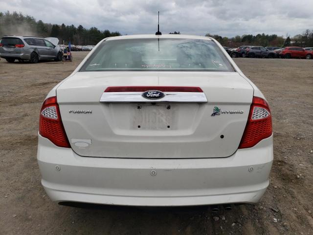 3FADP0L36CR372097 - 2012 FORD FUSION HYBRID WHITE photo 6