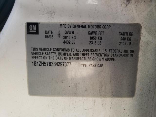 1G1ZH57B384297377 - 2008 CHEVROLET MALIBU 1LT 白色 照片 10