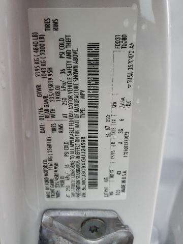 5LMCJ3C9XGUJ24598 - 2016 LINCOLN MKC RESERVE Ağ foto 12