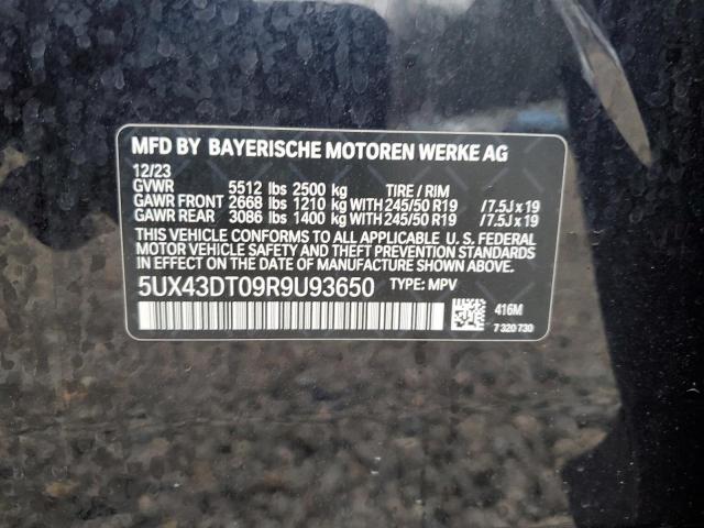 5UX43DT09R9U93650 - 2024 BMW X4 M40I BLACK photo 13