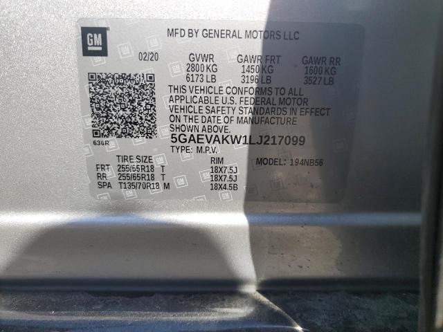 5GAEVAKW1LJ217099 - 2020 BUICK ENCLAVE ESSENCE 银色 照片 13