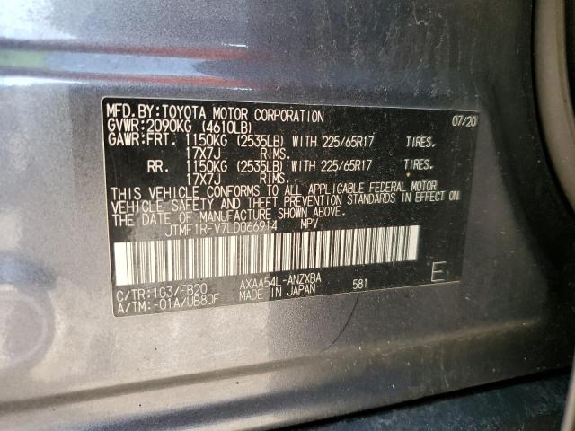 JTMF1RFV7LD066914 - 2020 TOYOTA RAV4 LE GRAY photo 13