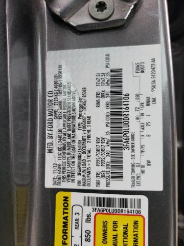 3FA6P0LU0DR164106 - 2013 FORD FUSION SE HYBRID GRAY photo 12