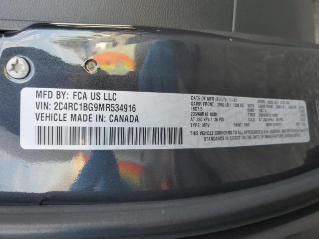 2C4RC1BG9MR534916 - 2021 CHRYSLER PACIFICA TOURING L CHARCOAL photo 13