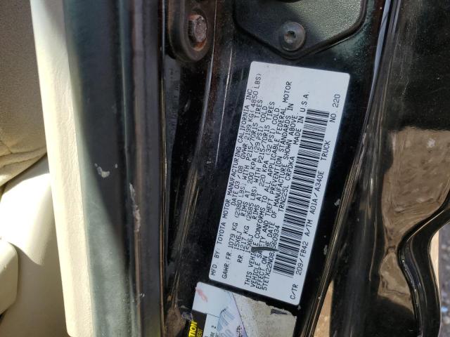 5TETX22N08Z560934 - 2008 TOYOTA TACOMA ACCESS CAB შავი ფოტო 12