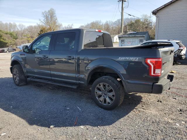 1FTEW1EG4GFC16828 - 2016 FORD F150 SUPERCREW GRAY photo 2