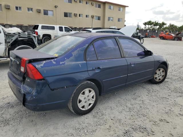 2HGES165X3H627265 - 2003 HONDA CIVIC LX BLUE photo 3