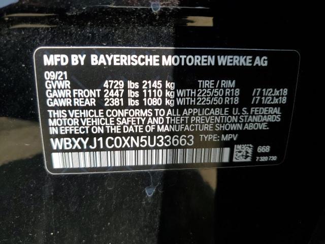 WBXYJ1C0XN5U33663 - 2022 BMW X2 XDRIVE28I CHARCOAL photo 14