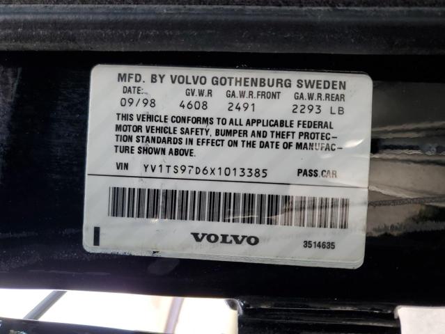 YV1TS97D6X1013385 - 1999 VOLVO S80 BLACK photo 12