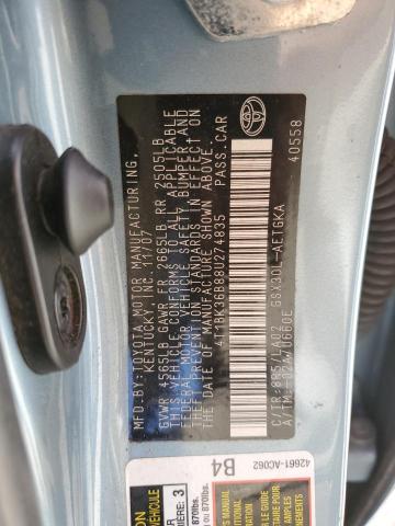 4T1BK36B88U274835 - 2008 TOYOTA AVALON XL BLUE photo 12