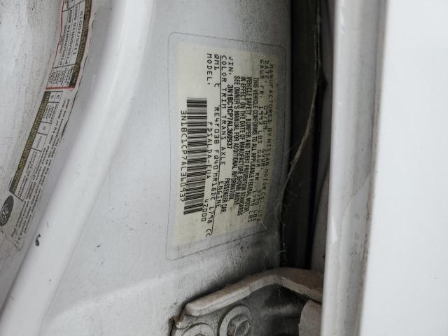 3N1BC1CP7AL360937 - 2010 NISSAN VERSA S WHITE photo 12