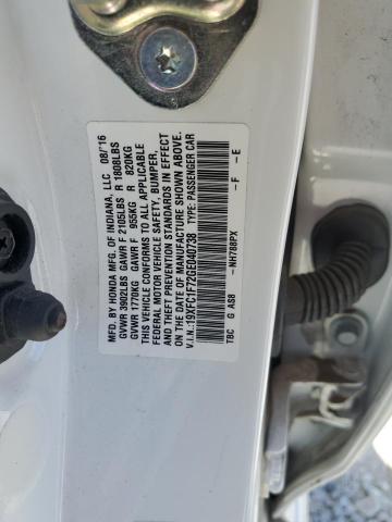 19XFC1F72GE040738 - 2016 HONDA CIVIC EXL WHITE photo 13